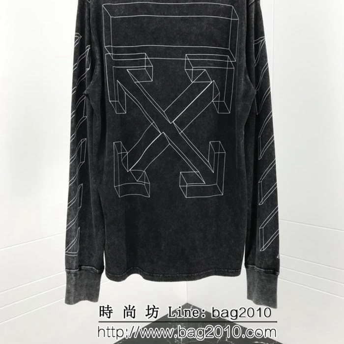OFF-white18秋冬新款 3D立體印花圖案 純棉長袖T 男女同款 ydi1316